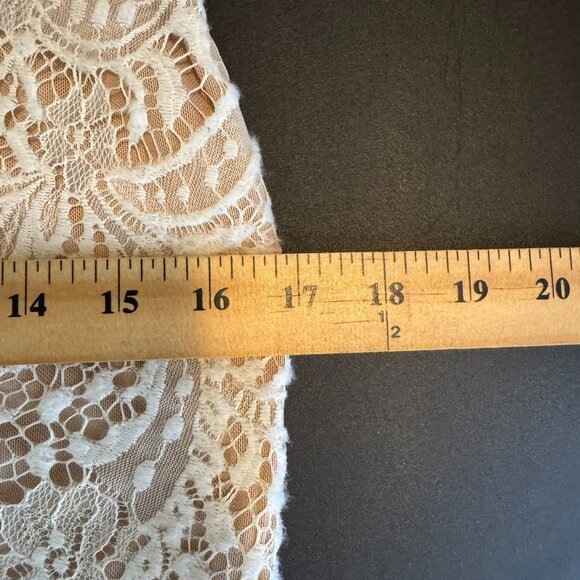 Luxxel Cream Colored Lace Naked Dress, Halter Neck, Clubbing Dress, Size Large - Picture 8 of 8